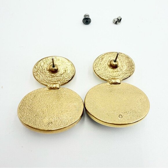 1992 Avon Black Hollywood Lights Goldtone Earrings - Picture 6 of 7